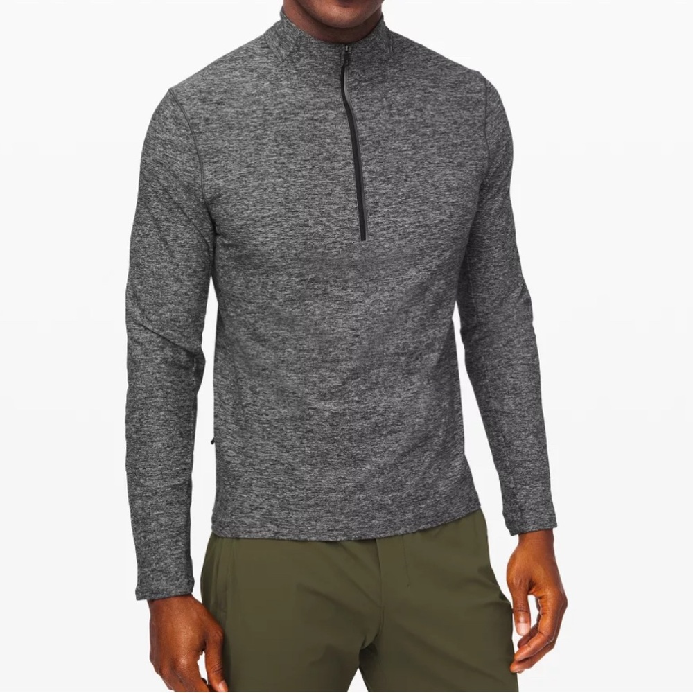 Lululemon Surge Warm Half Zip Performance Pullover Gray Running Activewear Gym
